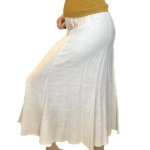 🎀White Fit & Flare Maxi 1990s 80's Joray Flowing Skirt Size XS 🎀